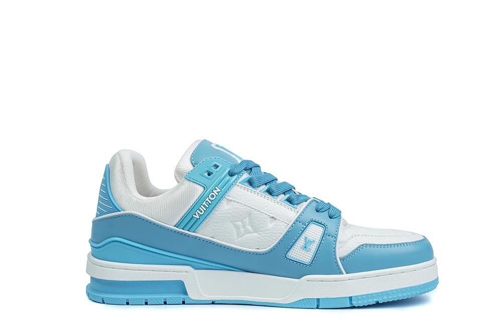 PK god Louis Vuitton LV Trainer Monogram Denim Light Blue retail materials ready to ship